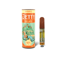 A photograph of Jetty Cartridge High THC 0.5g Gelato