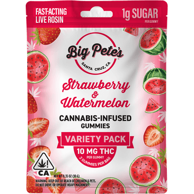 Big Pete's Gummies Rosin Fast-Acting Indica Strawberry & Watermelon 20mg 2pk