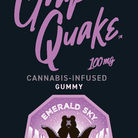 A photograph of Emerald Sky Gummies 1ct 100mg Indica Grape Quake (Register 48pk)