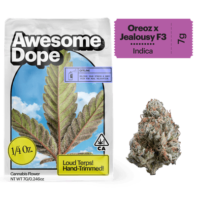 Awesome Dope Flower 7g Indica Oreoz x Jealousy F3
