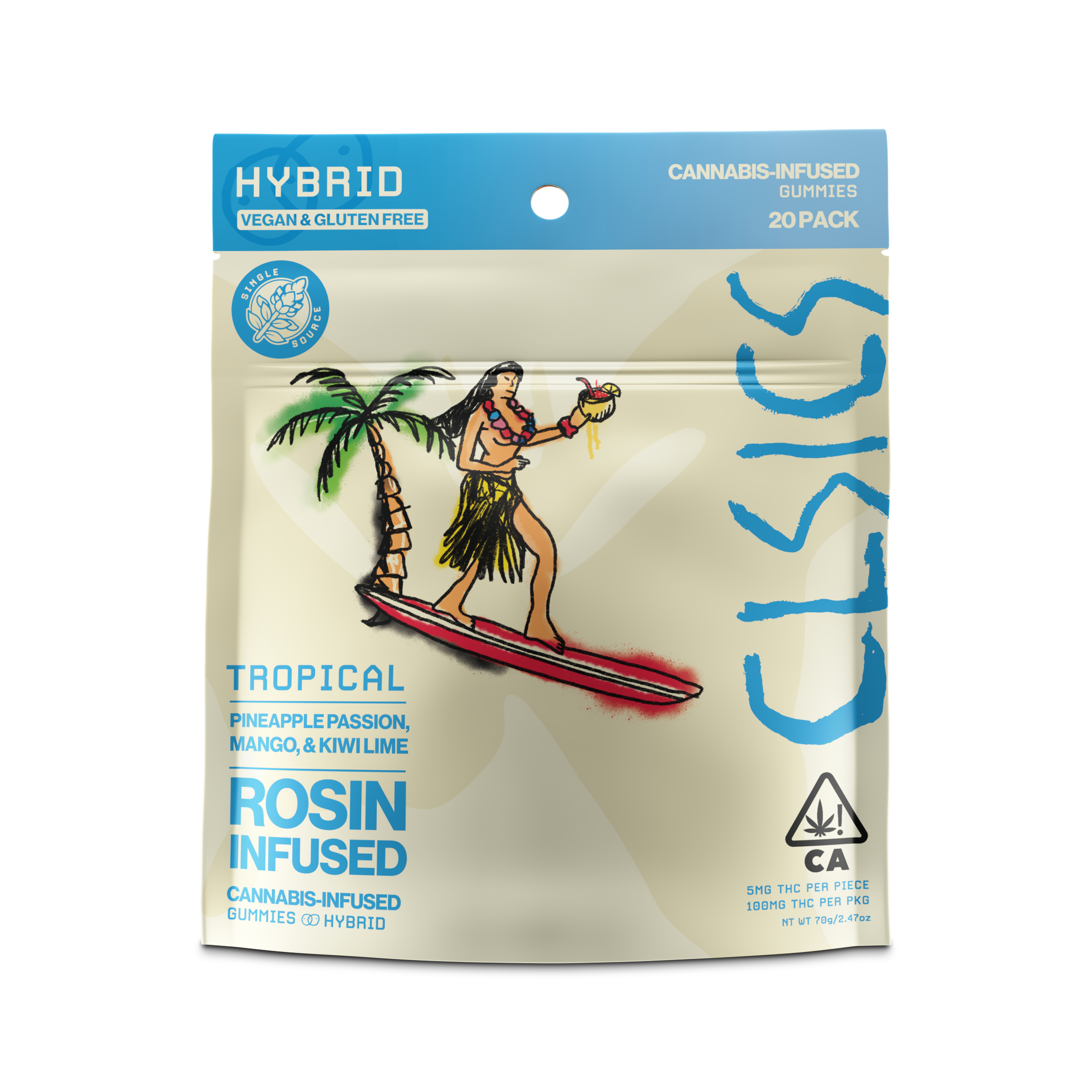 A photograph of CLSICS Live Rosin Gummies Hybrid Tropical 20-Piece