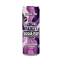 A photograph of Uncle Arnie's Beverage 12oz Grape Soda 100mg