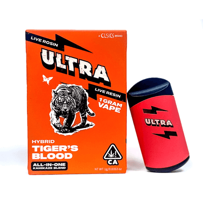 Ultra Live Rosin and Live Resin All-In-One Cartridge 1g Hybrid Tiger's Blood