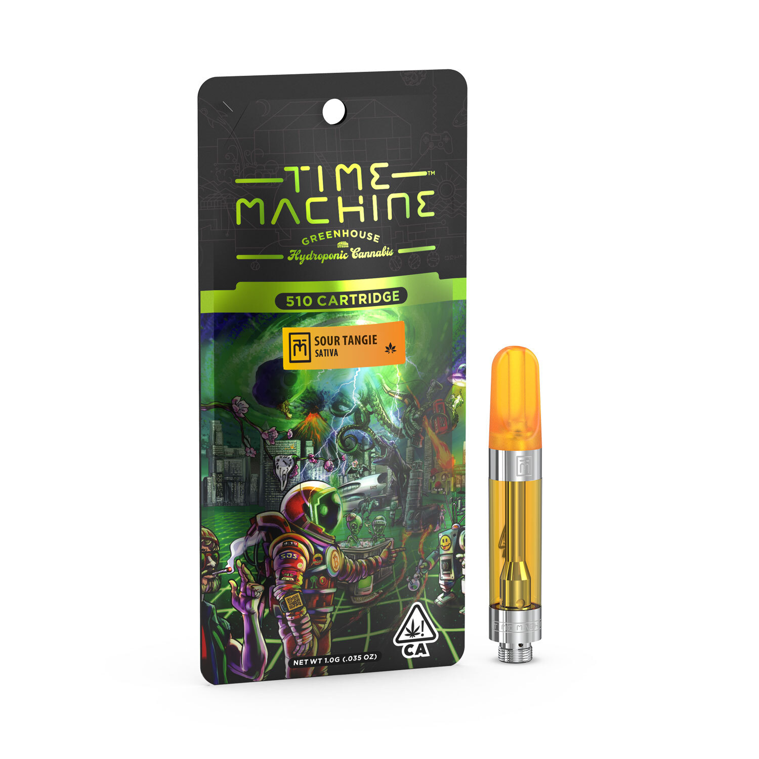 A photograph of Time Machine Cartridge 1g Sour Tangie