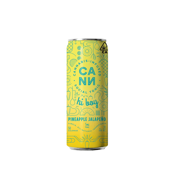 A photograph of CANN Hi Boys Pineapple Jalapeno 4pk