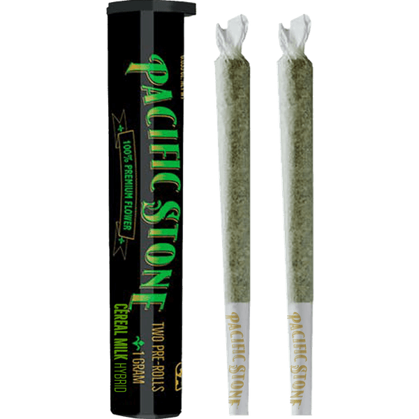 A photograph of Pacific Stone Preroll 0.5g Hybrid Cereal Milk 2-Pack 1.0g