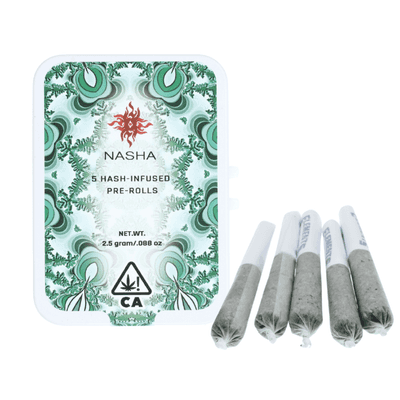 Nasha Hash Infused Preroll 5pk Indica Papaya x Strawberry Pop