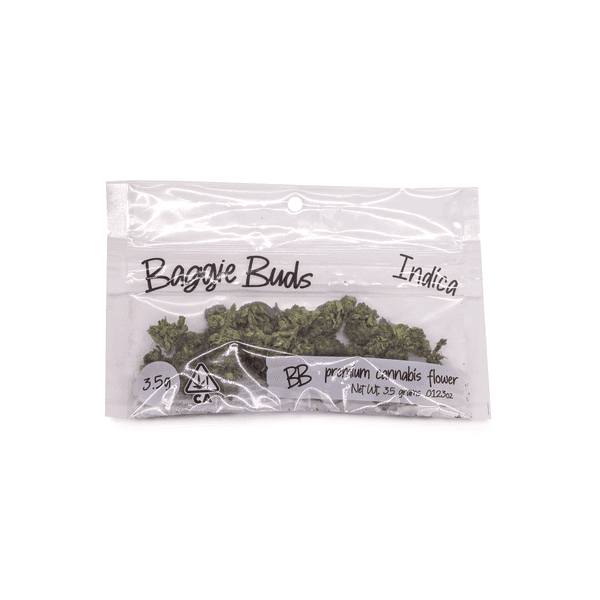 A photograph of Baggie Buds Flower 3.5g Indica Bubba Kush