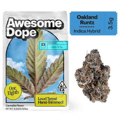 Awesome Dope Flower 3.5g Indica Hybrid Oakland Runtz 16ct
