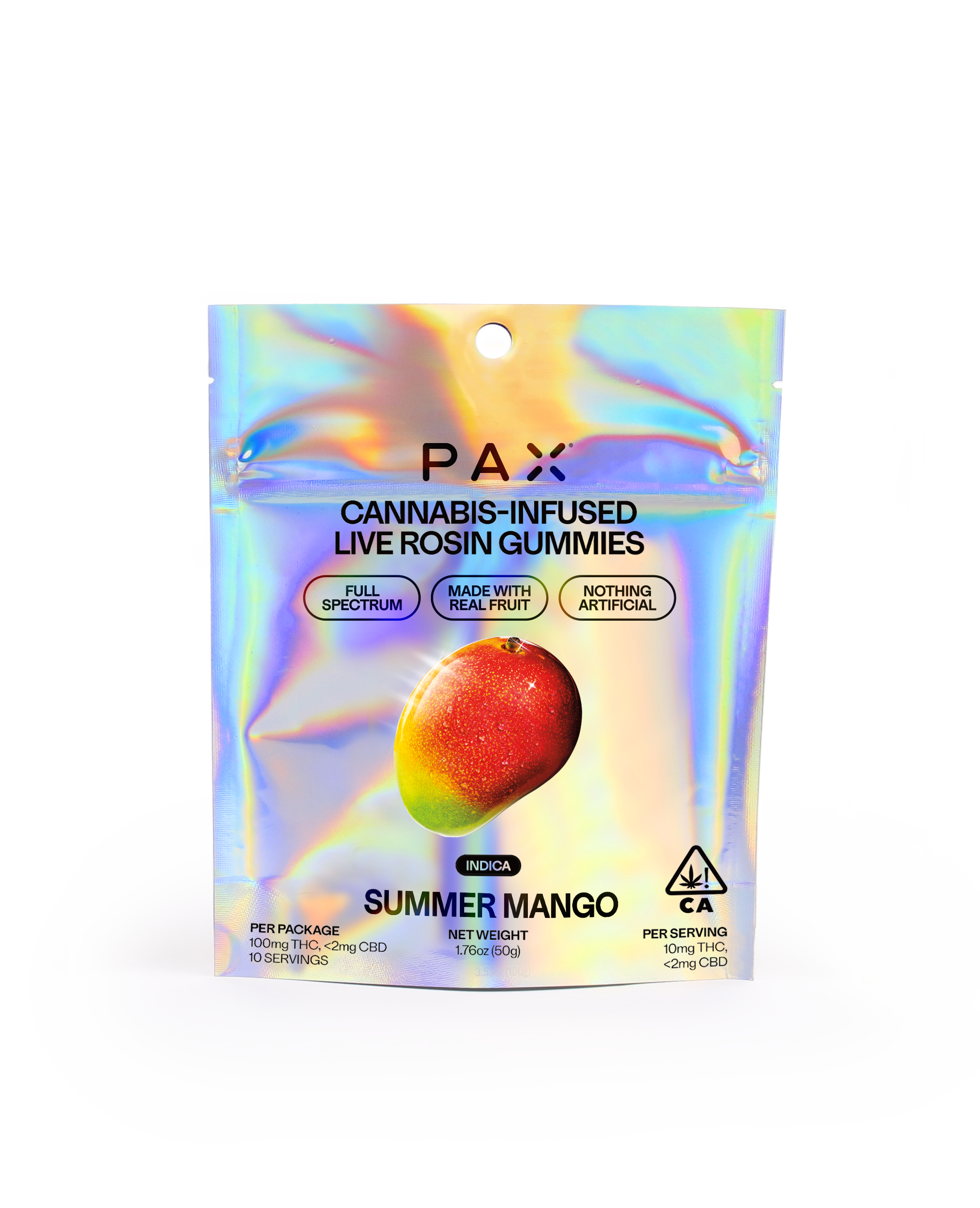 A photograph of PAX Live Rosin Gummies Summer Mango
