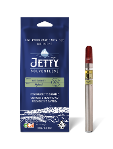 A photograph of Jetty Cartridge OCAL Solventless .5g Gas Basket All In One