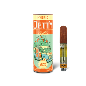 A photograph of Jetty Cartridge High THC 1g Gelato