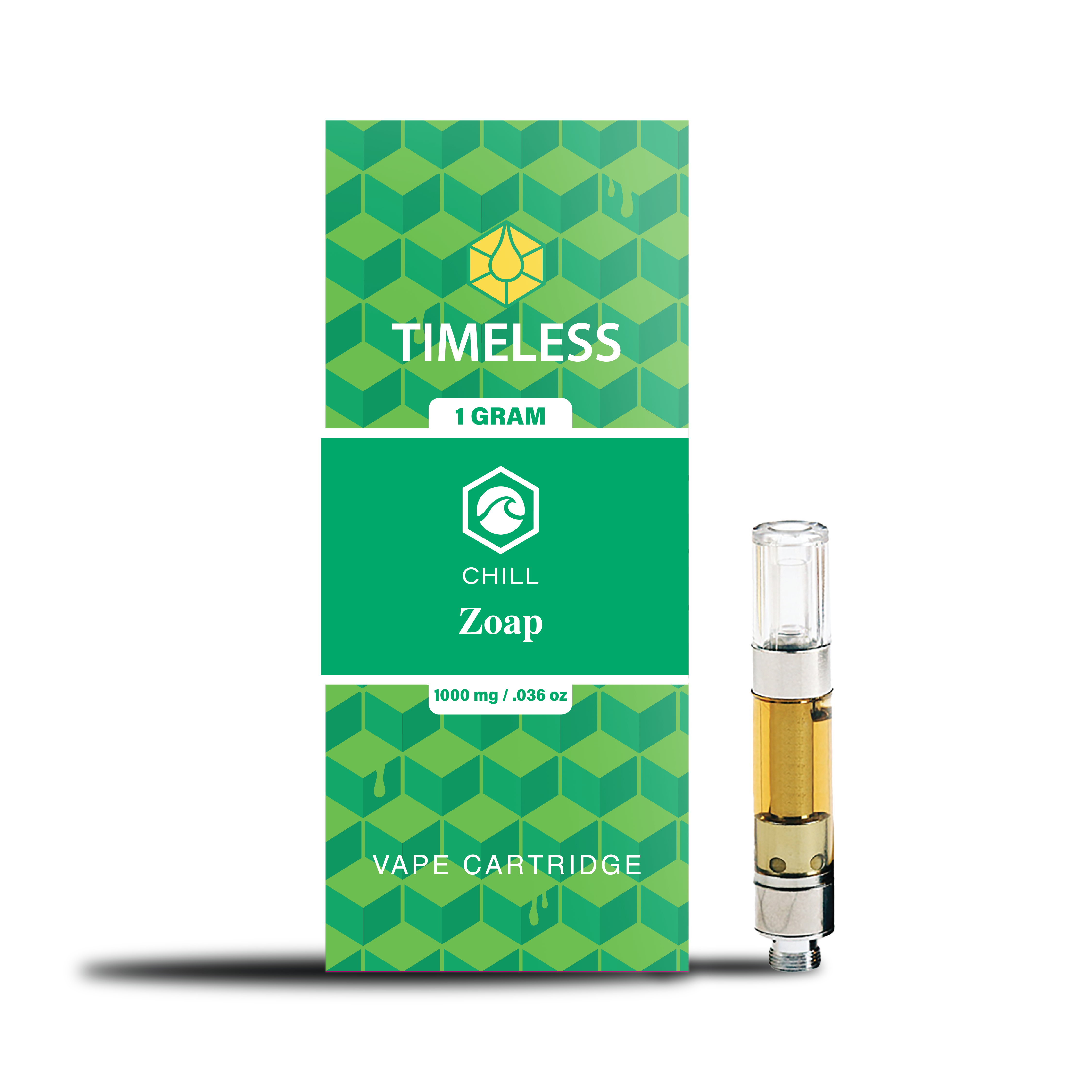 A photograph of Timeless Cartridge (Chill) 1g ZOAP