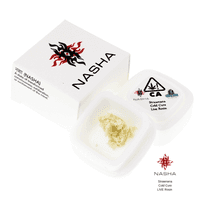 A photograph of Nasha Cold Cure Live Rosin 1g Hybrid Strawnana