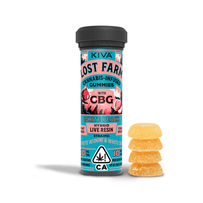 Lost Farm Gummies White Peach X White Widow X White CBG 10:10 Resin 100mg 10ct