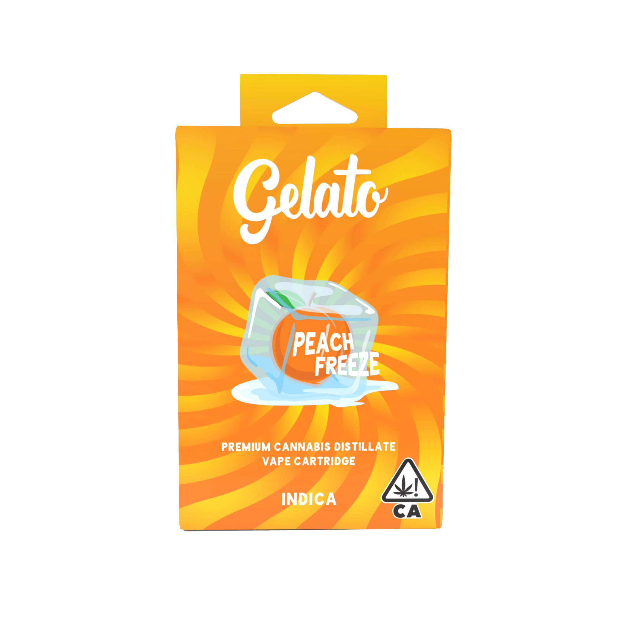 A photograph of Gelato Flavors Cartridge 1g Indica Peach Freeze