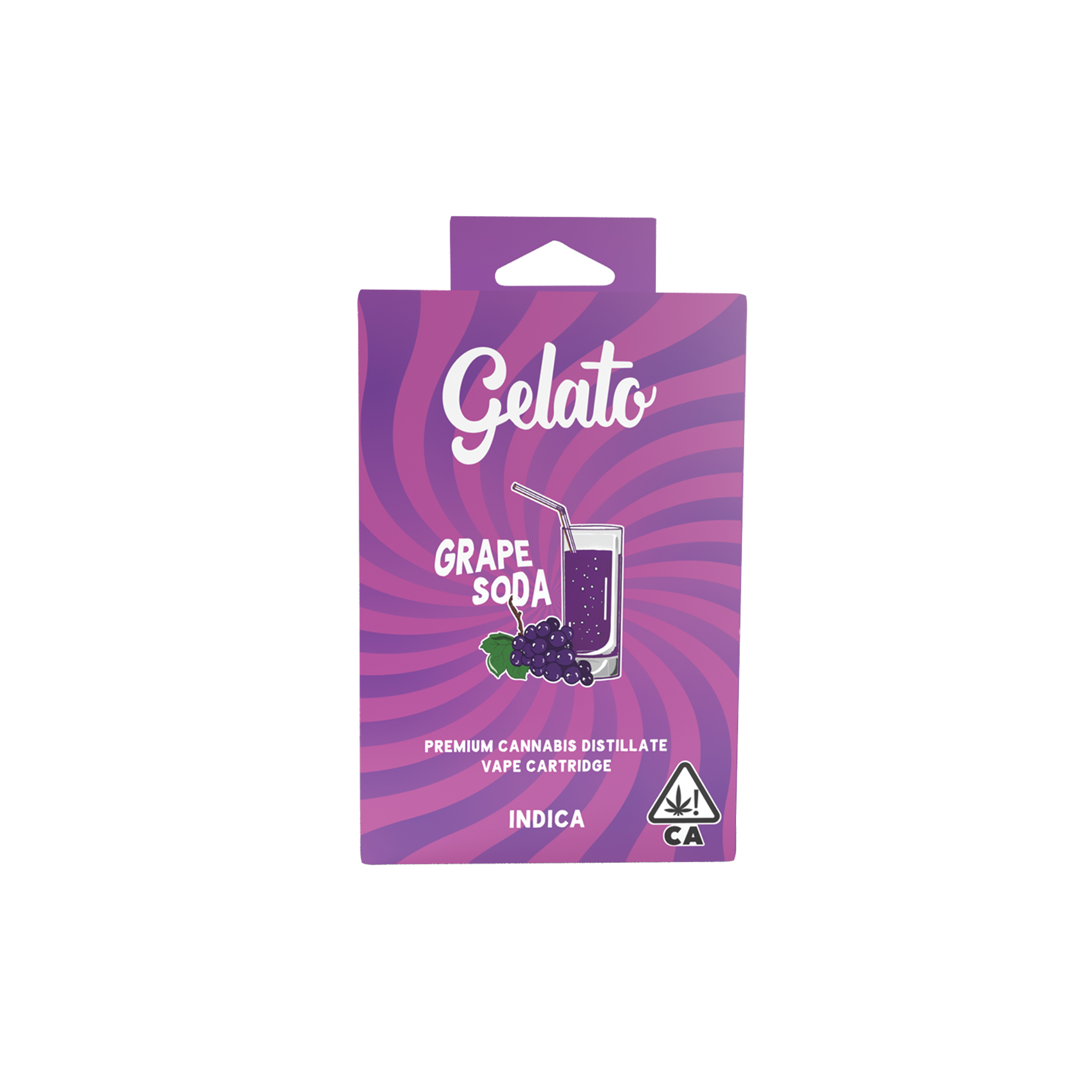 A photograph of Gelato Flavors Cartridge 1g Indica Grape Soda