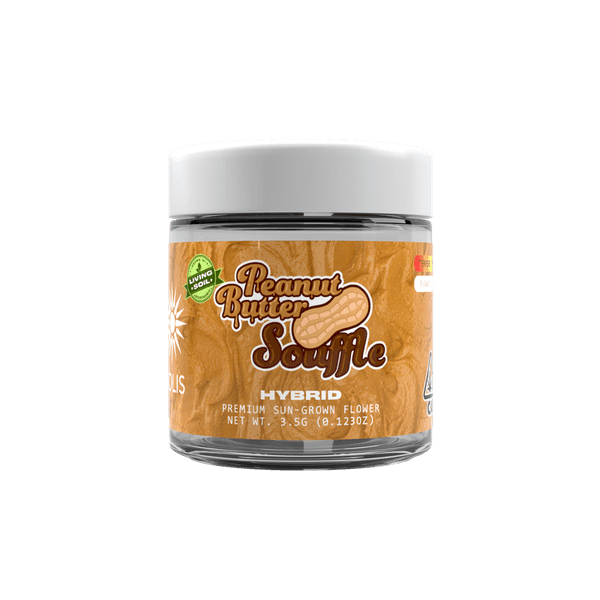 A photograph of Solis Flower 3.5g Hybrid Peanut Butter Souffle 16ct