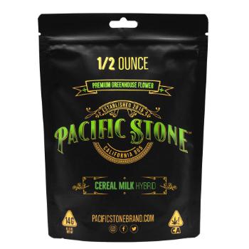 A photograph of Pacific Stone Flower 14.0g Pouch Hybrid Cereal Milk (8ct)