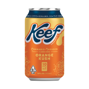 A photograph of Keef 10mg Orange Kush Classic Soda 12oz