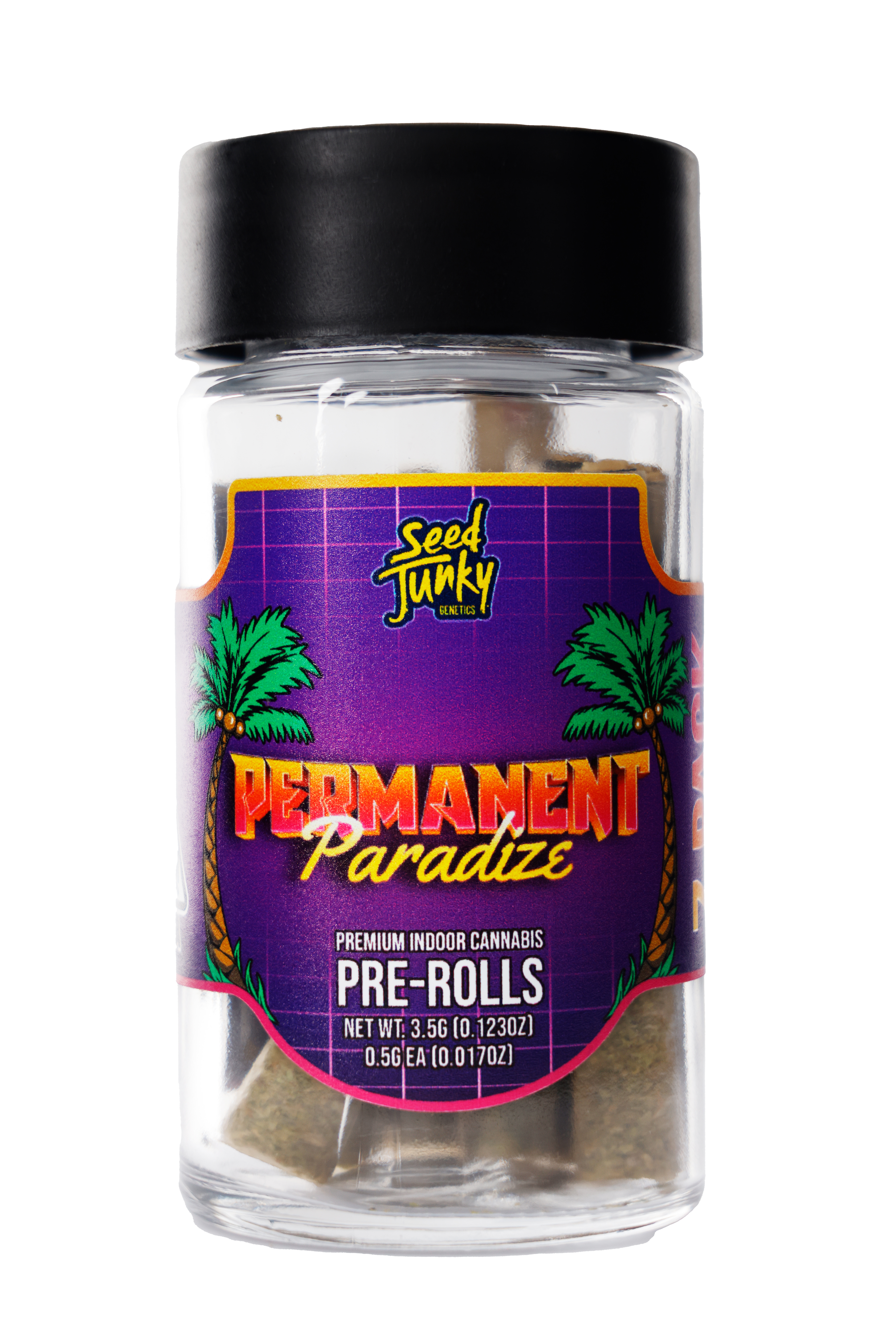 A photograph of Seed Junky Prerolls 3.5g Permanent Paradize (H) - 7ct
