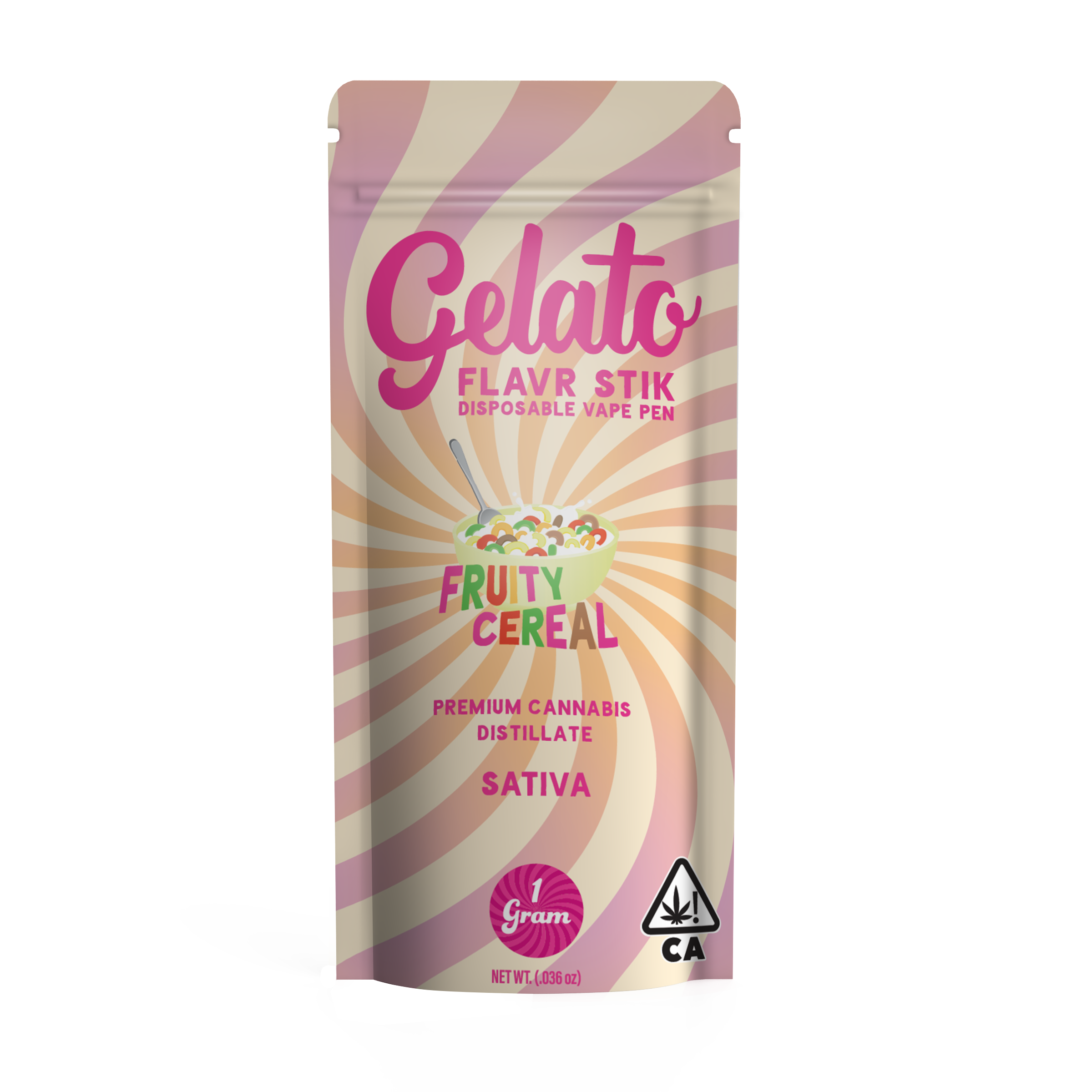 A photograph of Gelato Flavors All-In-One 1g Sativa Fruity Cereal