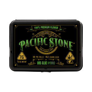 A photograph of Pacific Stone Preroll 0.5g Hybrid 805 Glue 14-Pack 7.0g