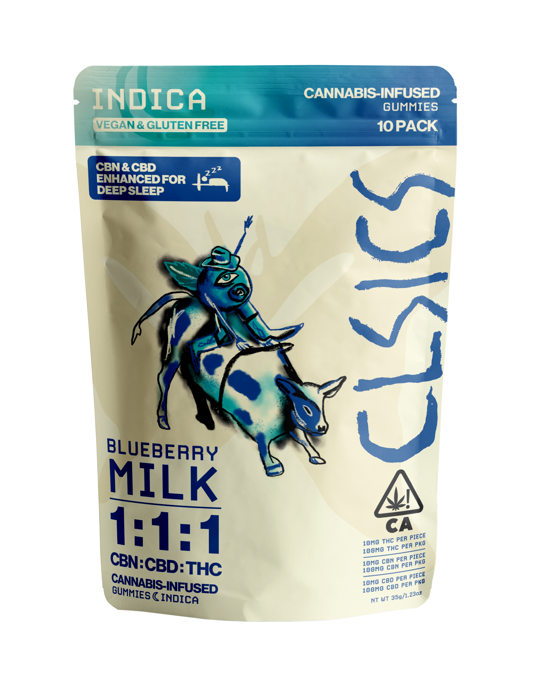 A photograph of CLSICS Live Rosin Gummies Indica CBN/CBD/THC Blueberry Milk