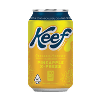 A photograph of Keef 10mg Pineapple X-Press Classic Soda 12oz