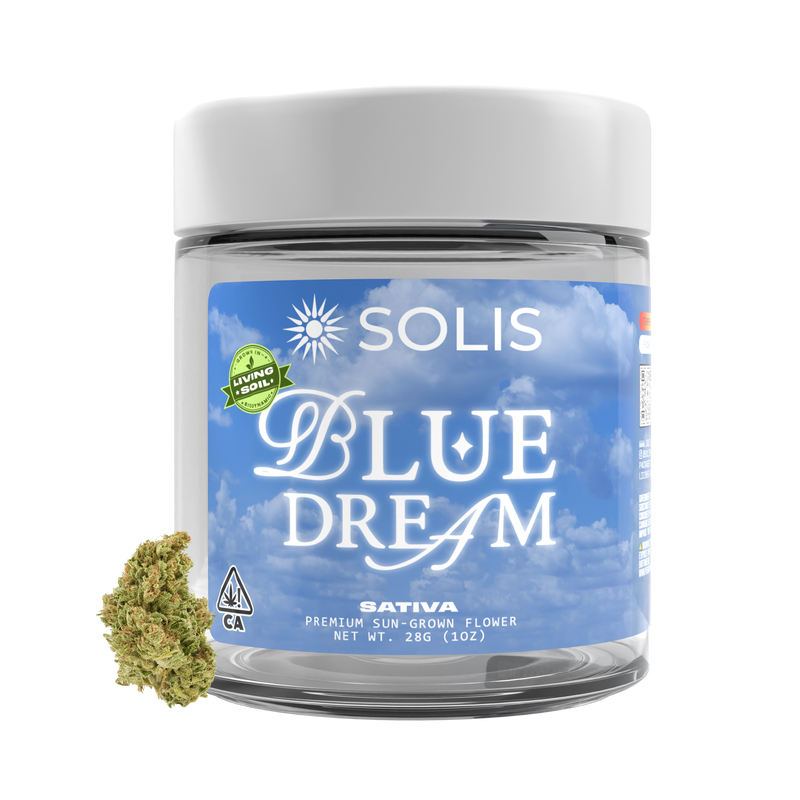 A photograph of Solis Flower 28g Sativa Blue Dream