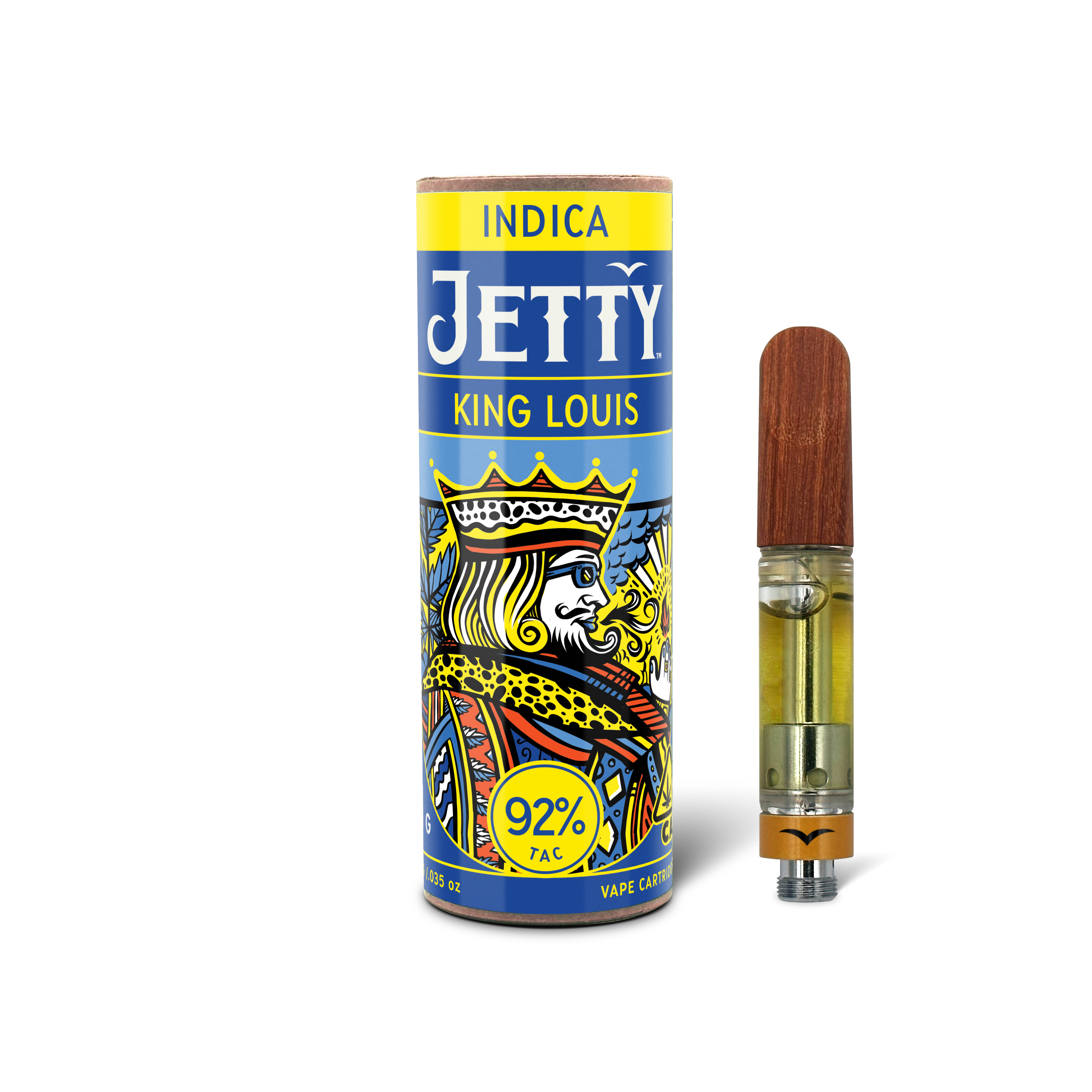 A photograph of Jetty Cartridge High THC 1g King Louis