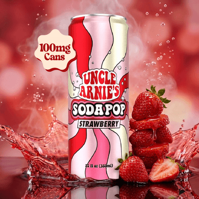 Uncle Arnie's Beverage 12oz Strawberry Soda 100mg 12pk