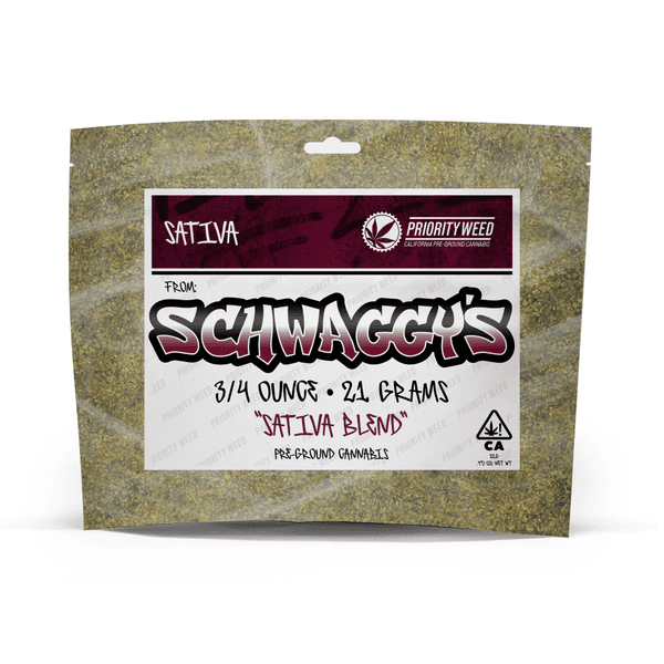 A photograph of Schwaggys Preground 21.0g Pouch Sativa Blend