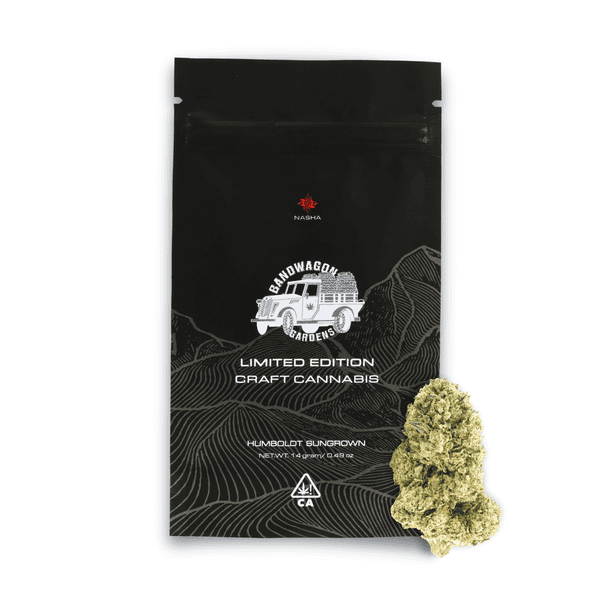 A photograph of Nasha Flower Bandwagon Gardens 14g Indica Velvet Lushers