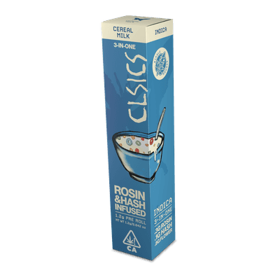 CLSICS Trifecta 1.2g Rosin Hash Preroll Indica Cereal Milk