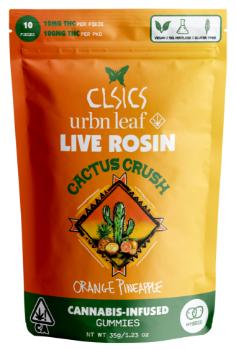 A photograph of CLSICS Live Rosin Gummies Hybrid Cactus Crush