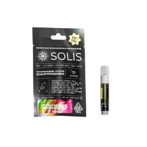 A photograph of Solis Diamond Enhanced Cartridge 1g Hybrid Rainbow Sherbet