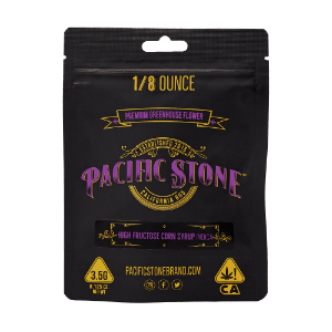 A photograph of Pacific Stone Flower 3.5g Pouch Indica High Fructose Corn Syrup