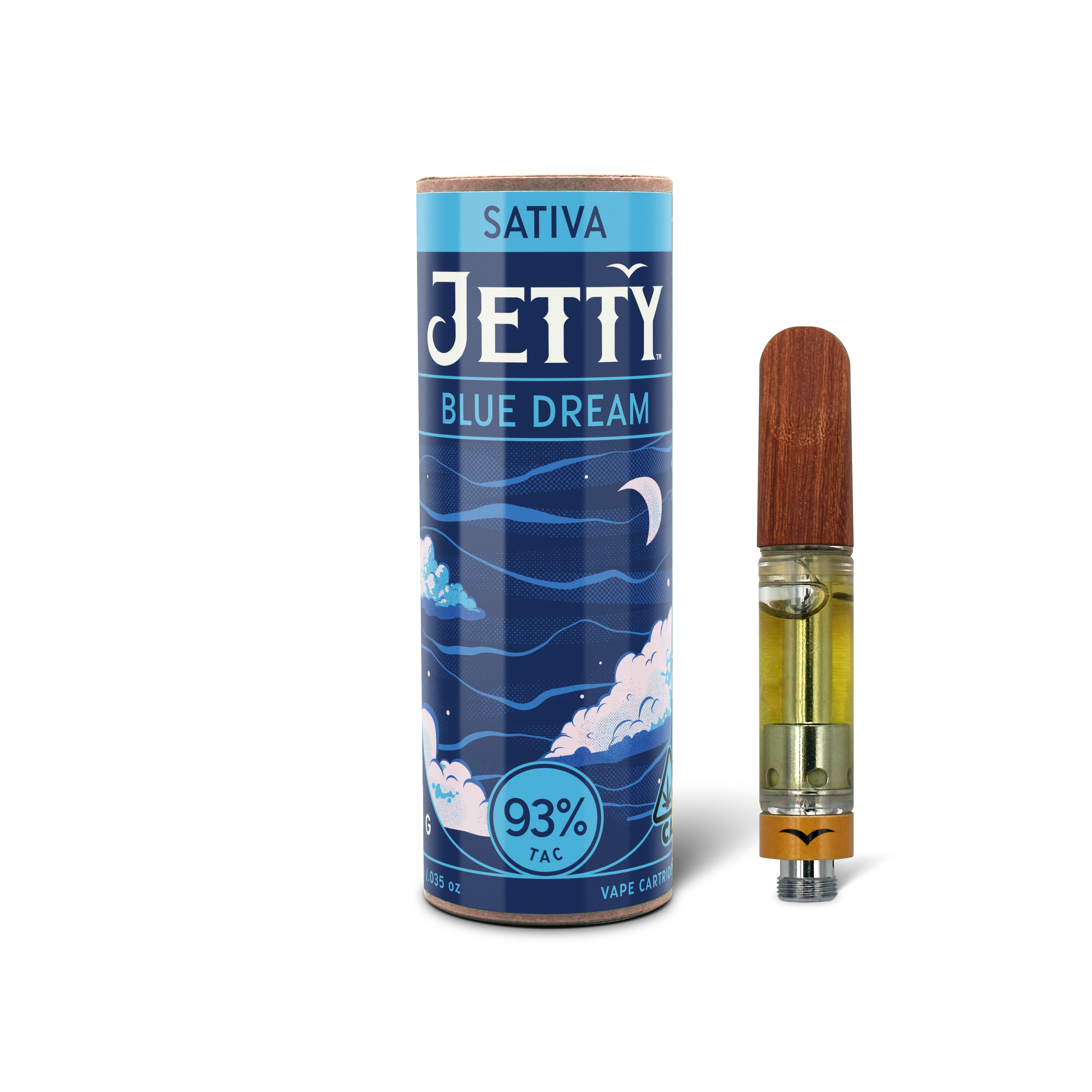 A photograph of Jetty Cartridge High THC 0.5g Blue Dream