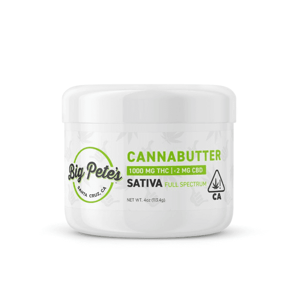 A photograph of Big Pete's Cannabutter Sativa Jar 1,000mg THC