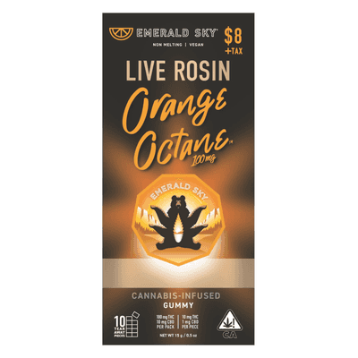 Emerald Sky Rosin Gummies 1ct 100mg Sativa Orange Octane 48pk