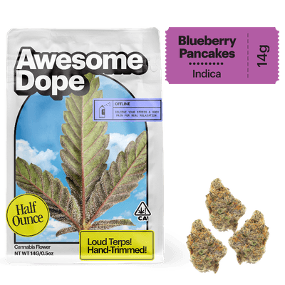 Awesome Dope Smalls Flower 14g Indica Blueberry Pancakes