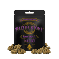 A photograph of Pacific Stone Flower 3.5g Pouch Indica Wedding Cake