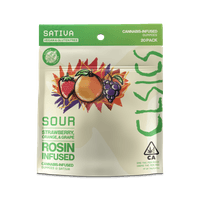 A photograph of CLSICS Live Rosin Gummies Sativa Sour 20-Piece