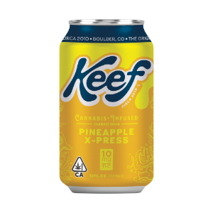 A photograph of Keef 10mg Pineapple X-Press Classic Soda 12oz