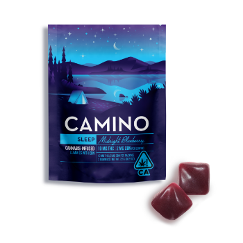 A photograph of Trial Packs Camino Gummies Midnight Blueberry