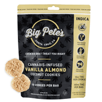 A photograph of Big Pete's Vegan Vanilla Almond 10pk Indica 100mg