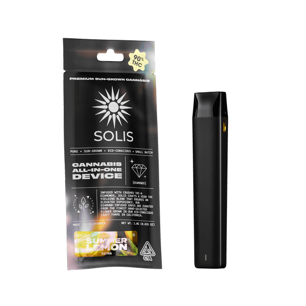 A photograph of Solis Diamond Enhanced All-In-One 1g Indica Summer Lemon