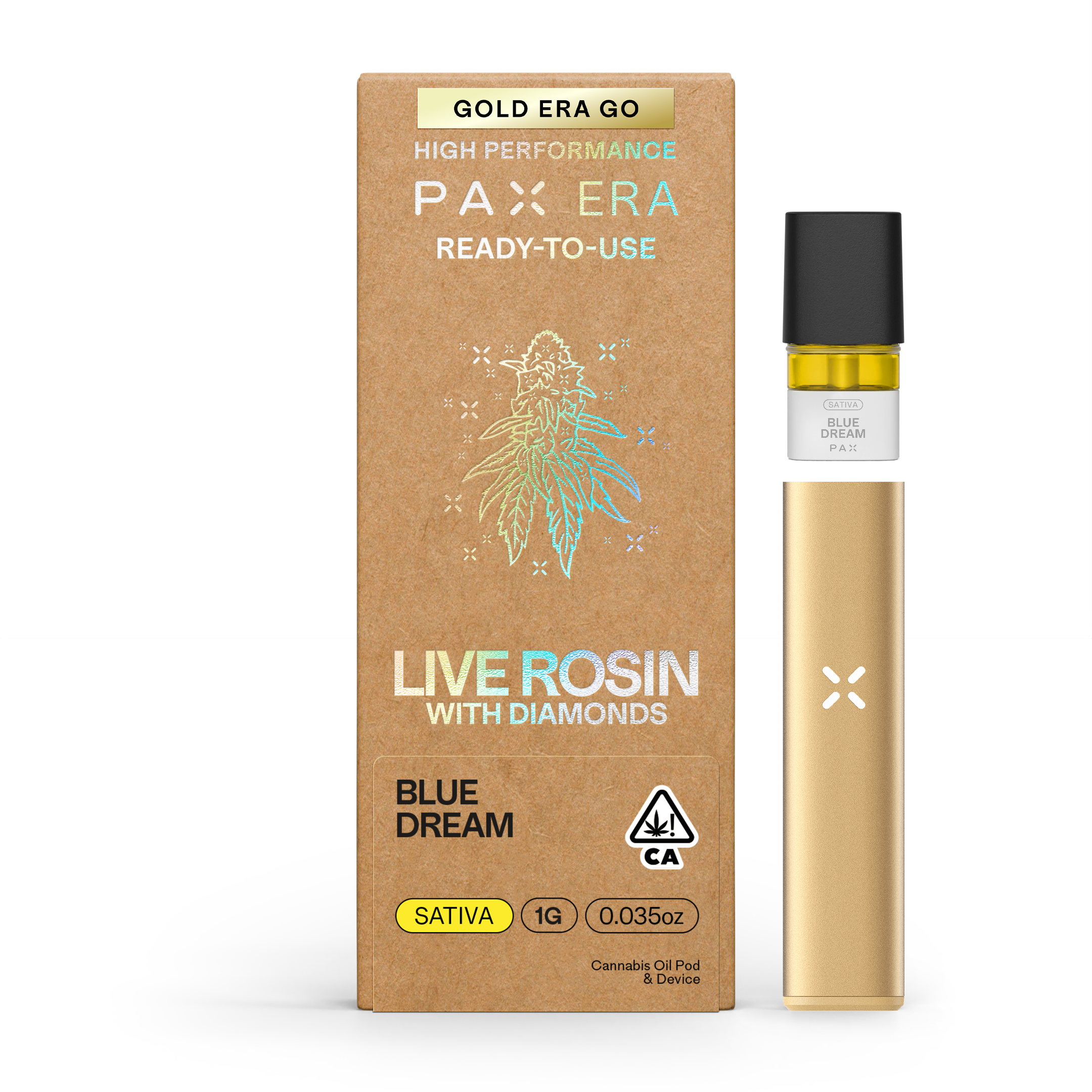 A photograph of PAX Live Rosin Ready to Use 1g Pod Sativa Blue Dream