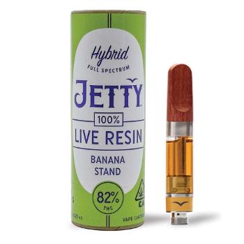 A photograph of Jetty Cartridge 1g Unrefined LR Banana Stand